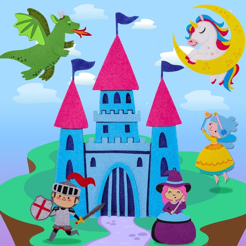 Garma Fairytale Sewing Kit for Kids - 12 in 1 DIY Kids Sewing Crafts Kit for Beginners - Mini Sewing Kits for Kid 5-8 8-12 - Easy Sew Your Own Felt Fairy Tale Craft Set for Boys & Girls Birthday - Image 4